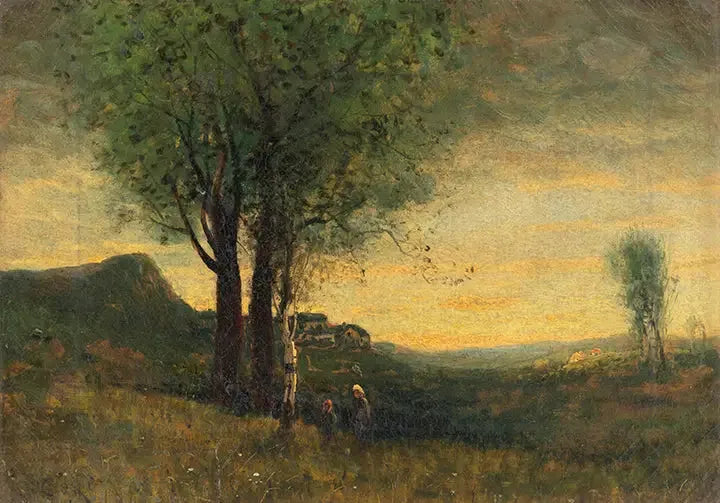 Crépuscule - Jean-Baptiste Camille Corot image 1 reproduction réalisée par Alpha Reproduction