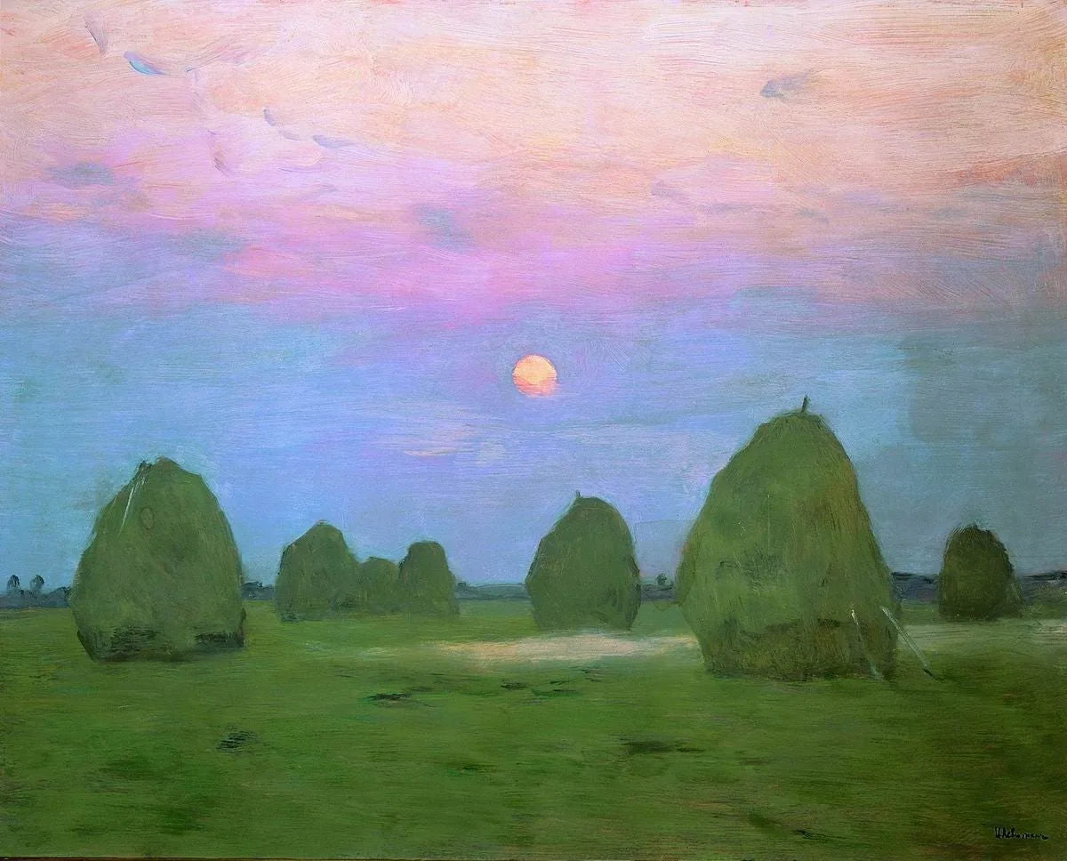 Crépuscule. Meules - Isaac Levitan image 1 reproduction d’œuvre d’art à l’huile