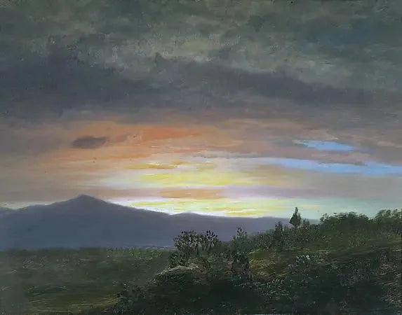 Crépuscule, Mont Ktaadn - Frederic Edwin Church image 1 copie peinte à la main à l’huile