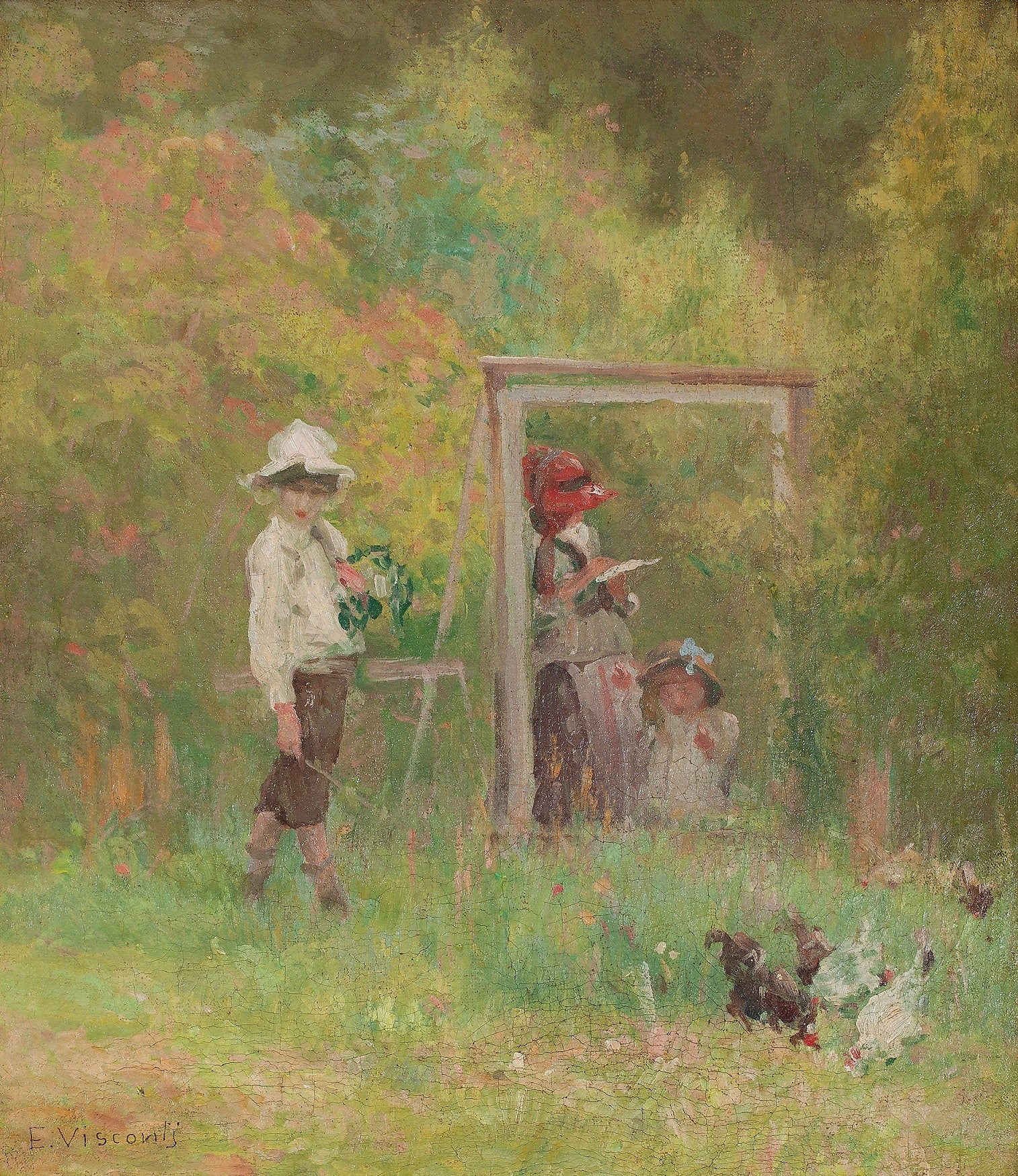 Crianças brincando - Eliseu Visconti image 1 reproduction de peinture à l’huile