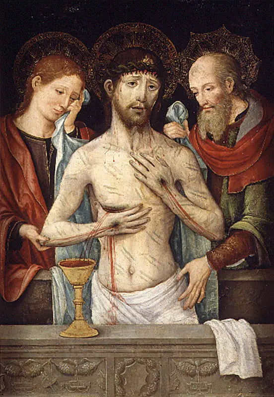 Cristo paciente con San Juan Evangelista y Nicodemo - Vicente Masip