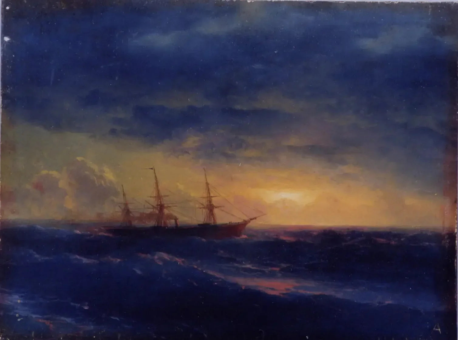 Croiseur en mer la nuit - Ivan Aïvazovski image 1 reproduction artisanale de tableau