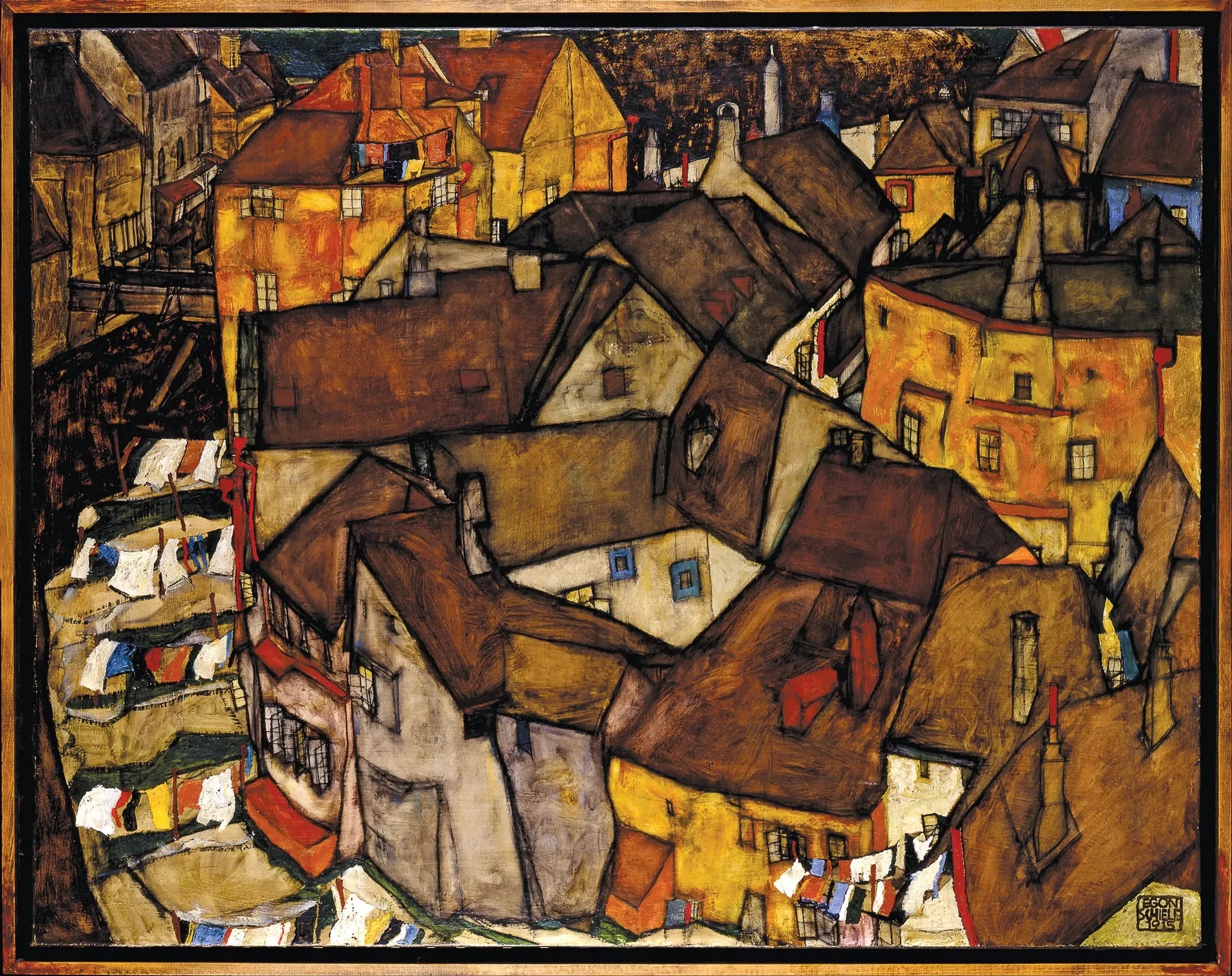 Croissant de Maisons (La petite Cité V) - Egon Schiele image 1 reproduction de peinture à l’huile