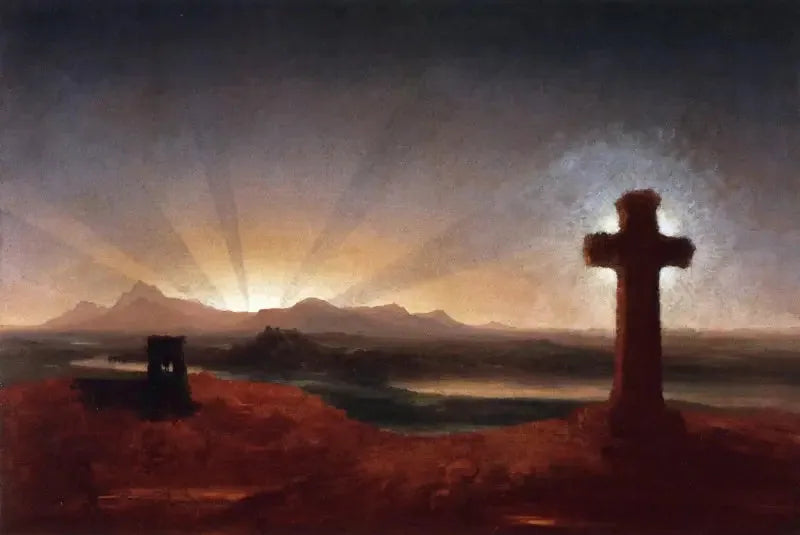 Croix au coucher du soleil - Thomas Cole image 1 reproduction de peinture à l’huile