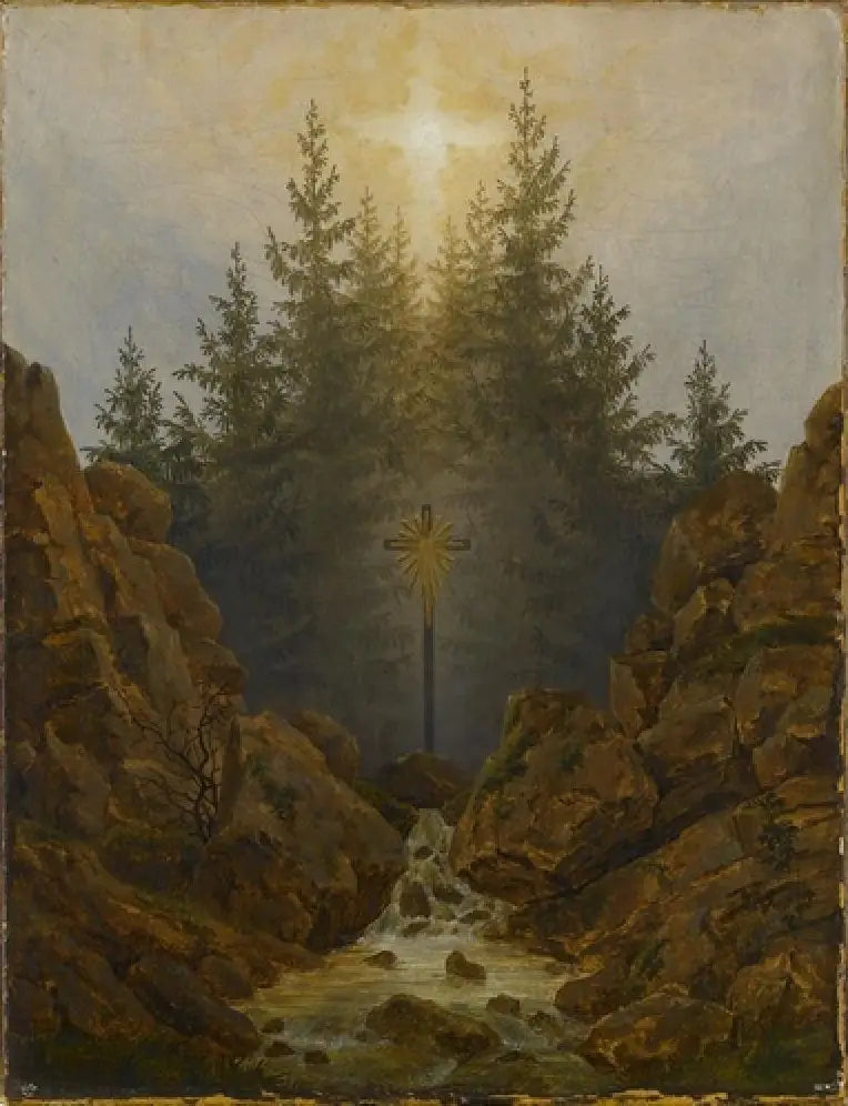 Croix dans la forêt - Caspar David Friedrich image 1 reproduction de peinture à l’huile