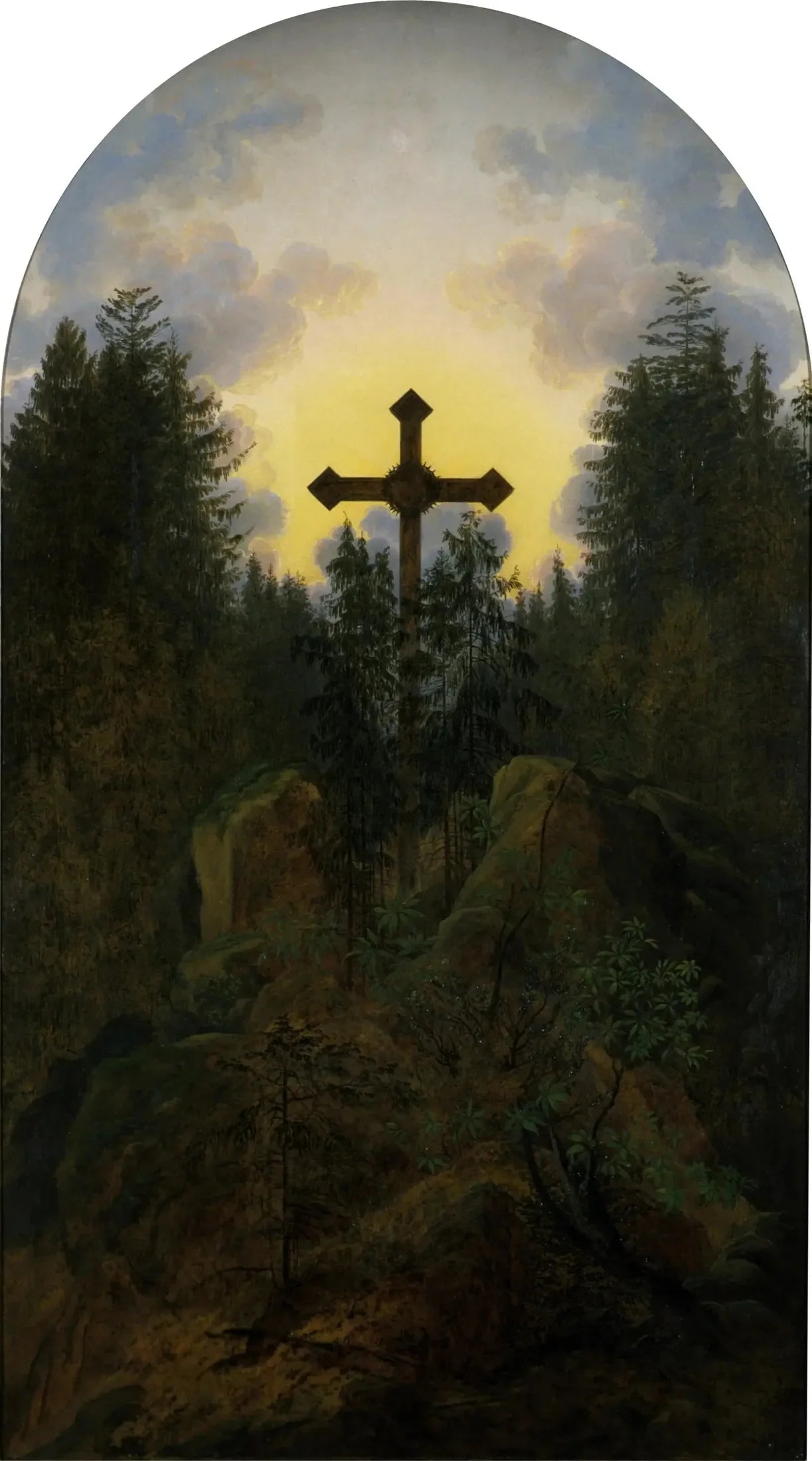 Croix dans la montagne - Caspar David Friedrich image 1 reproduction de peinture à l’huile