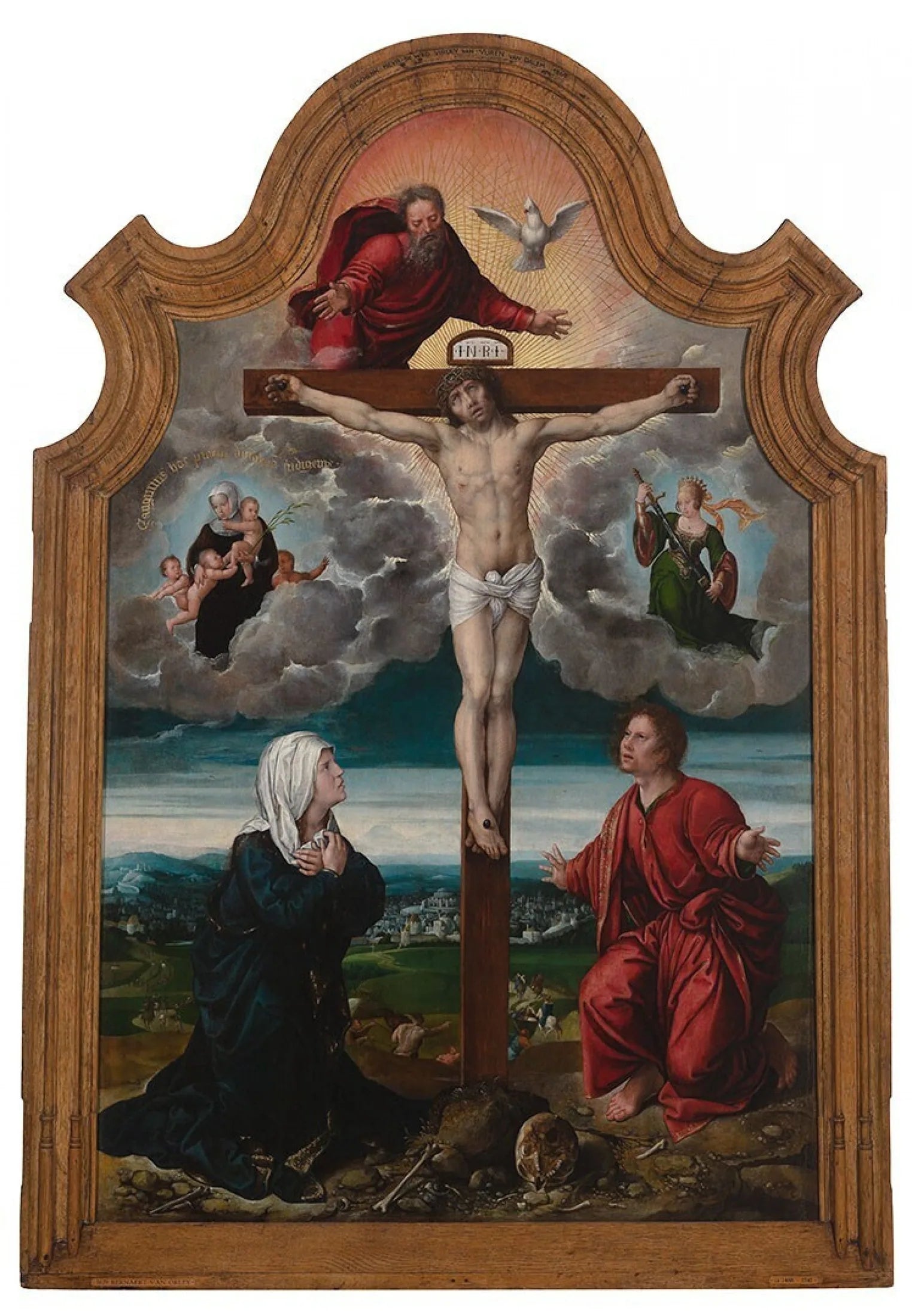 Crucifixion avec la Vierge et saint Jean - Bernard van Orley image 1 copie de tableau peinte à la main