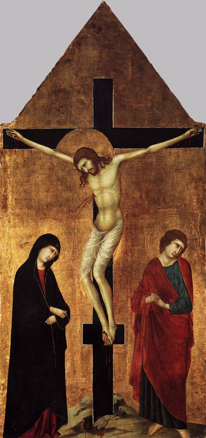 Crucifixion avec la Vierge et saint Jean l'Évangéliste - Ugolino di Nerio image 1 copie de tableau peinte à la main