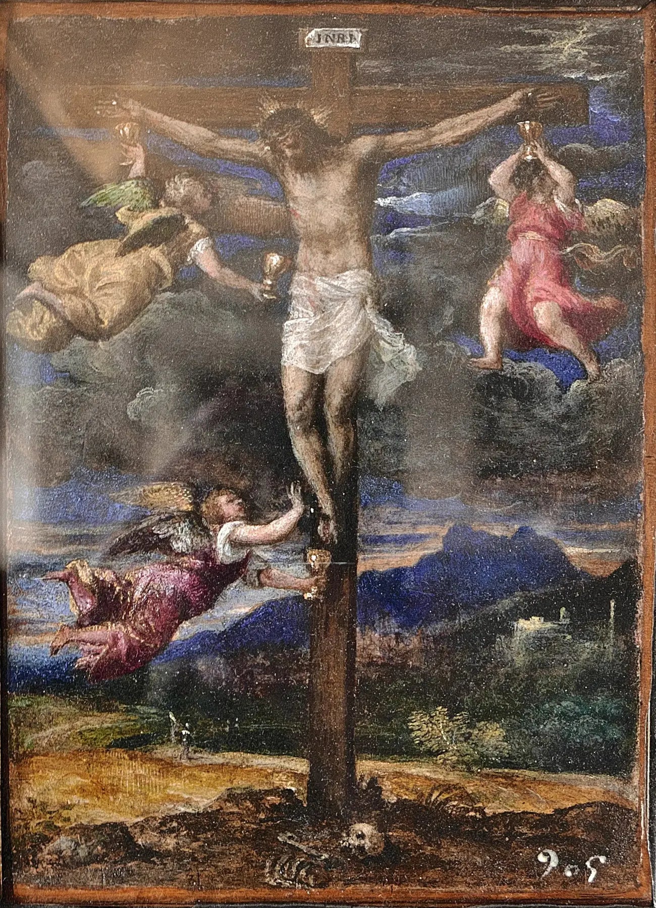 Crucifixion avec trois anges - Titian image 1 reproduction de peinture à l’huile