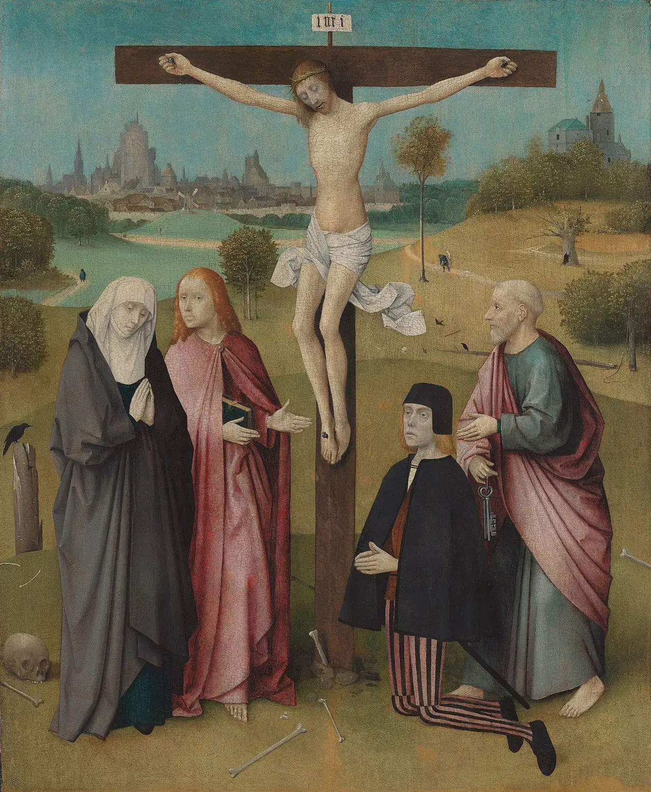 Crucifixion avec un donateur - Hieronymus Bosch image 1 reproduction de peinture à l’huile