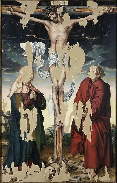 Crucifixion de Posterstein - Lucas Cranach the Elder image 1 copie peinte à la main à l’huile
