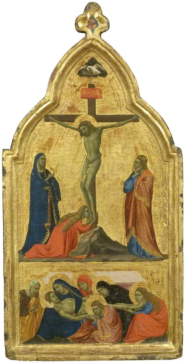 Crucifixion et Lamentation - Taddeo Gaddi image 1 reproduction de peinture à l’huile