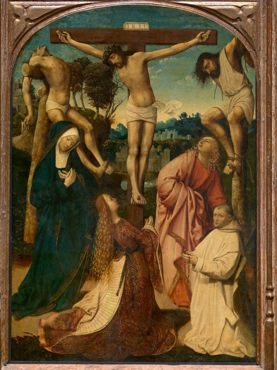 Crucifixion - Jacob Cornelisz van Oostsanen image 1 copie de tableau peinte à la main