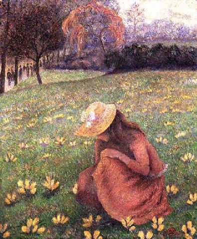 Cueillette de crocus - Lucien Pissarro image 1 copie de tableau peinte à la main