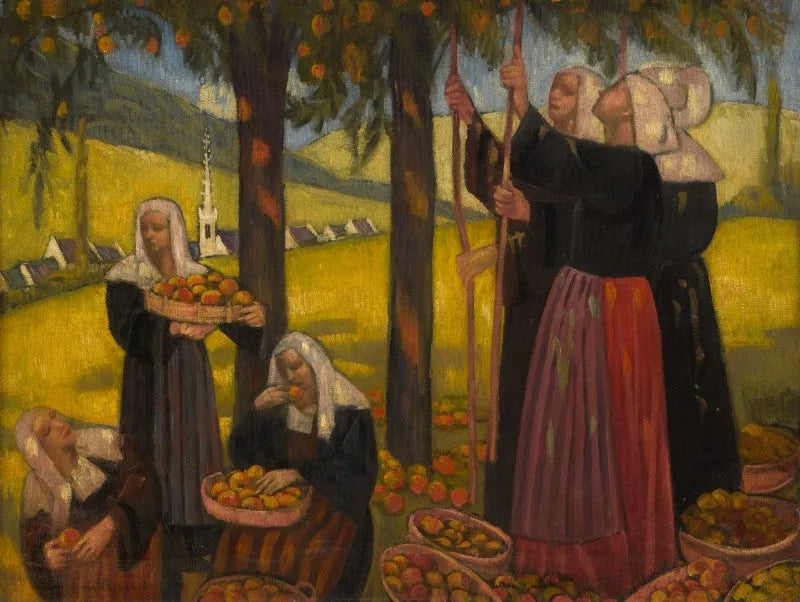 cueilleurs de pommes gaulois - Émile Bernard image 1 reproduction de peinture à l’huile