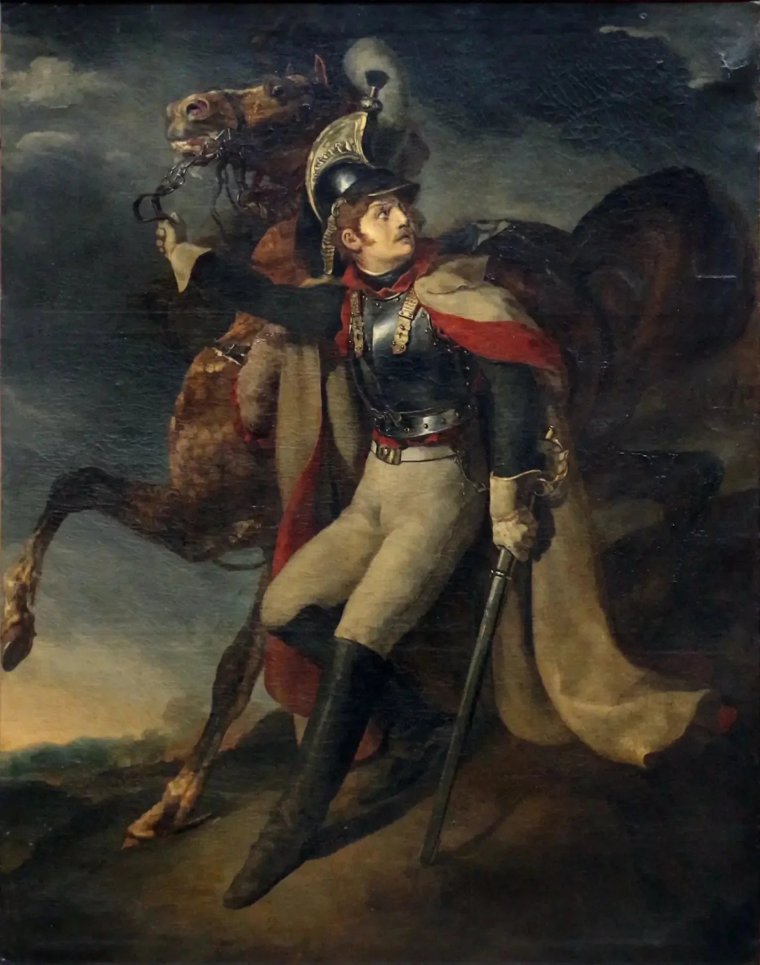 Cuirassier blessé quittant le feu - Théodore Géricault image 1 reproduction artisanale de tableau