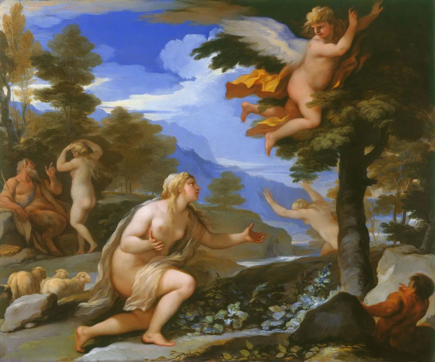 Cupidon abandonnant Psyché - Luca Giordano image 1 reproduction de peinture à l’huile