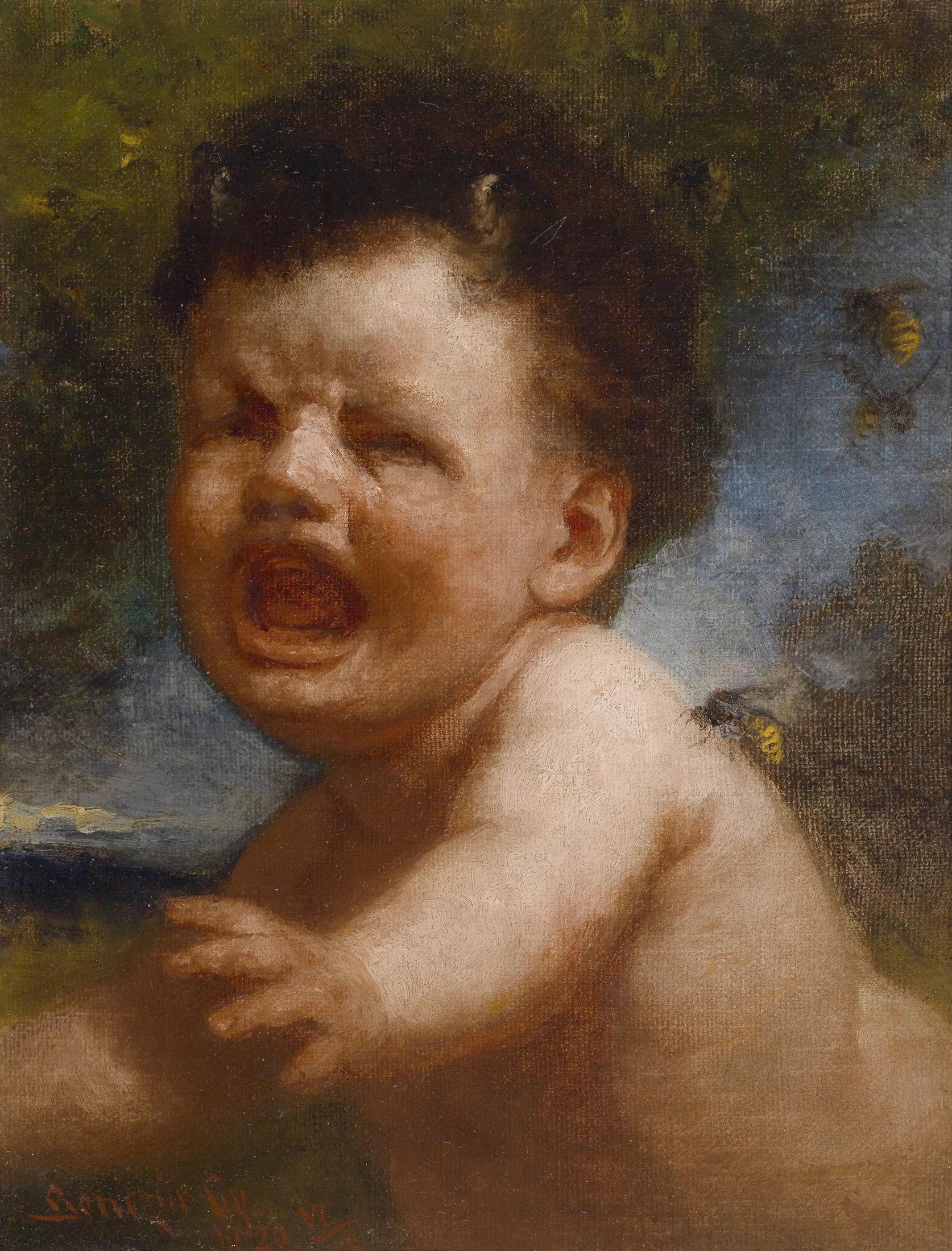 Cupidon avec la guêpe - Gyula Benczúr image 1 tableau peint à l’huile sur toile