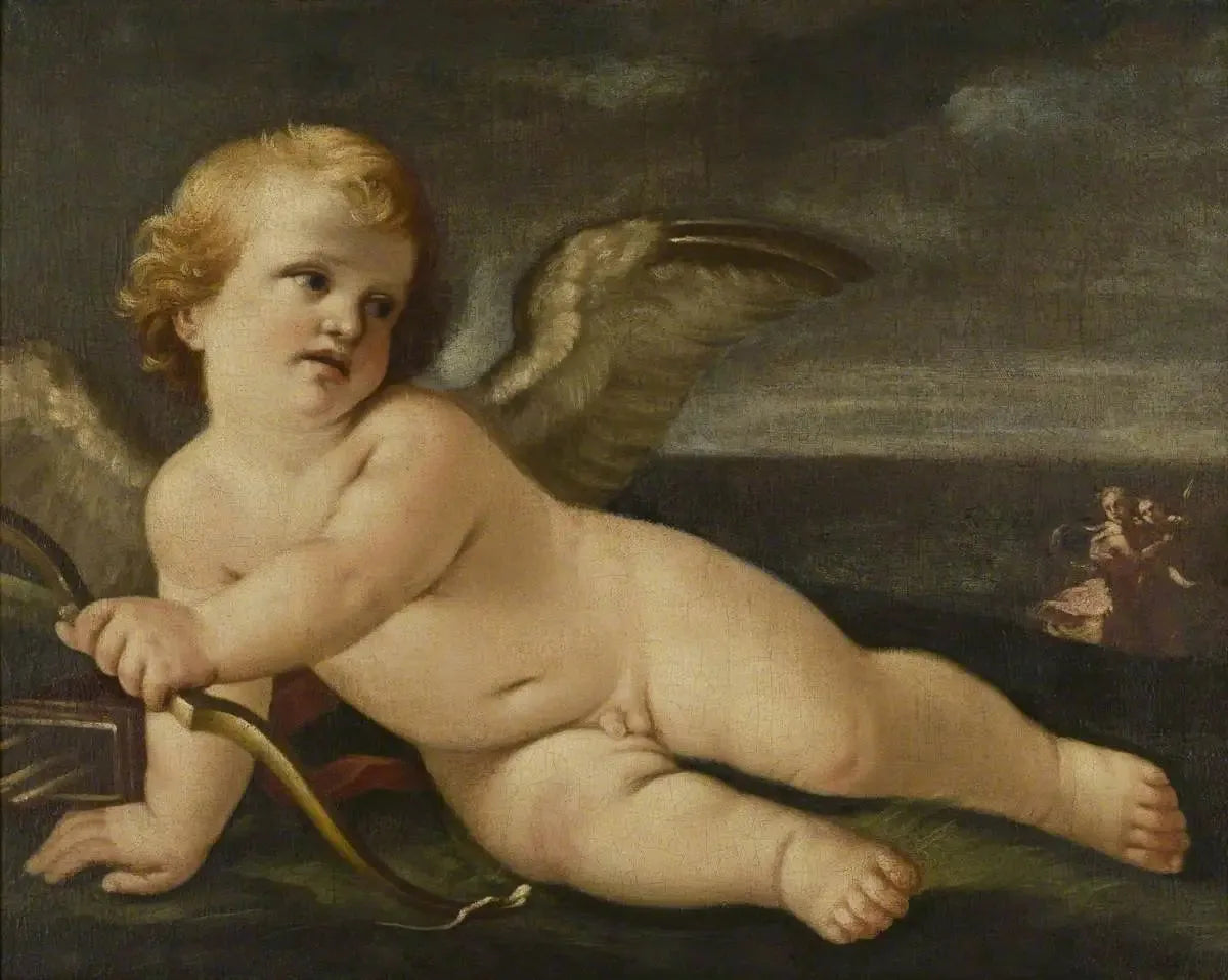 Cupidon avec son arc - Guido Reni image 1 copie de tableau peinte à la main