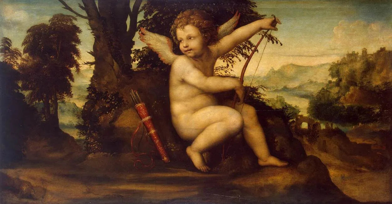 Cupidon dans le paysage - Il Sodoma (Giovanni Antonio Bazzi) image 1 reproduction artisanale de tableau