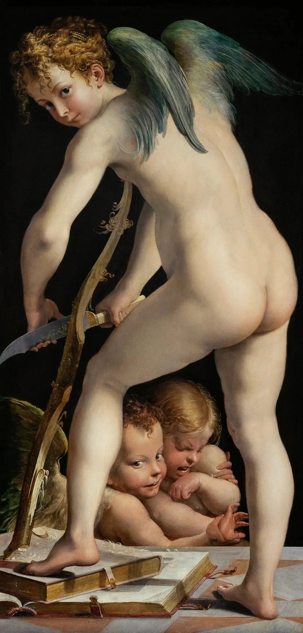 Cupidon fabriquant son arc - Parmigianino image 1 tableau peint à l’huile sur toile