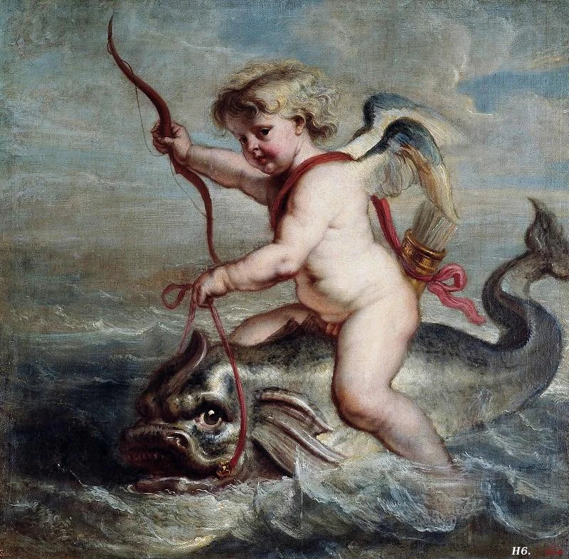 Cupidon sur un dauphin - Pierre Paul Rubens|Érasme Quellin le Jeune