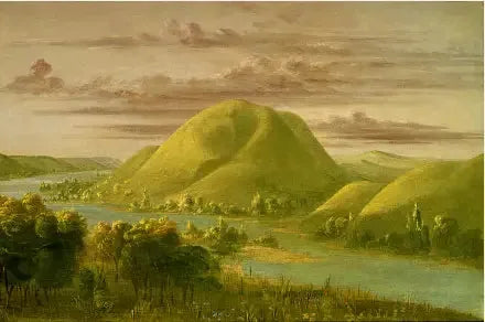 Curieuses falaises herbeuses, rivière Saint-Pierre - George Catlin image 1 tableau peint à l’huile sur toile