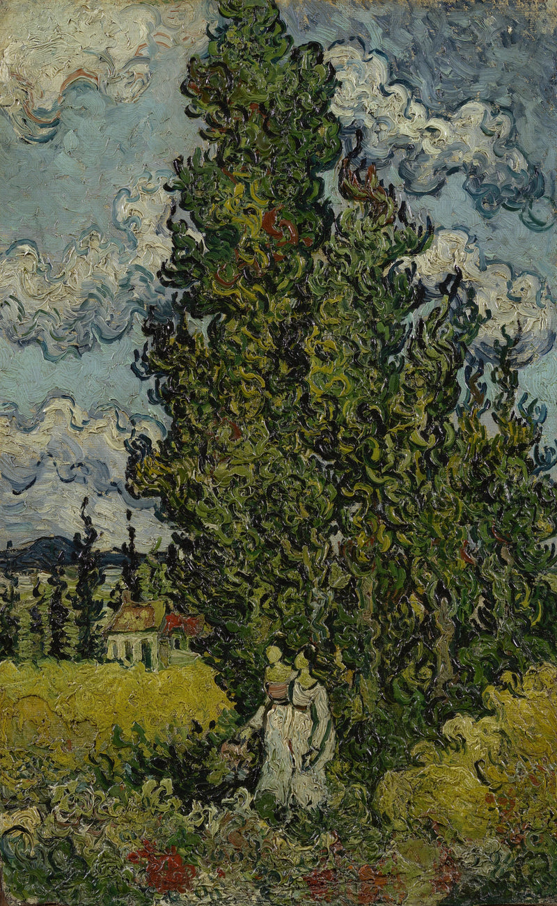 Cyprès et deux femmes – Vincent van Gogh