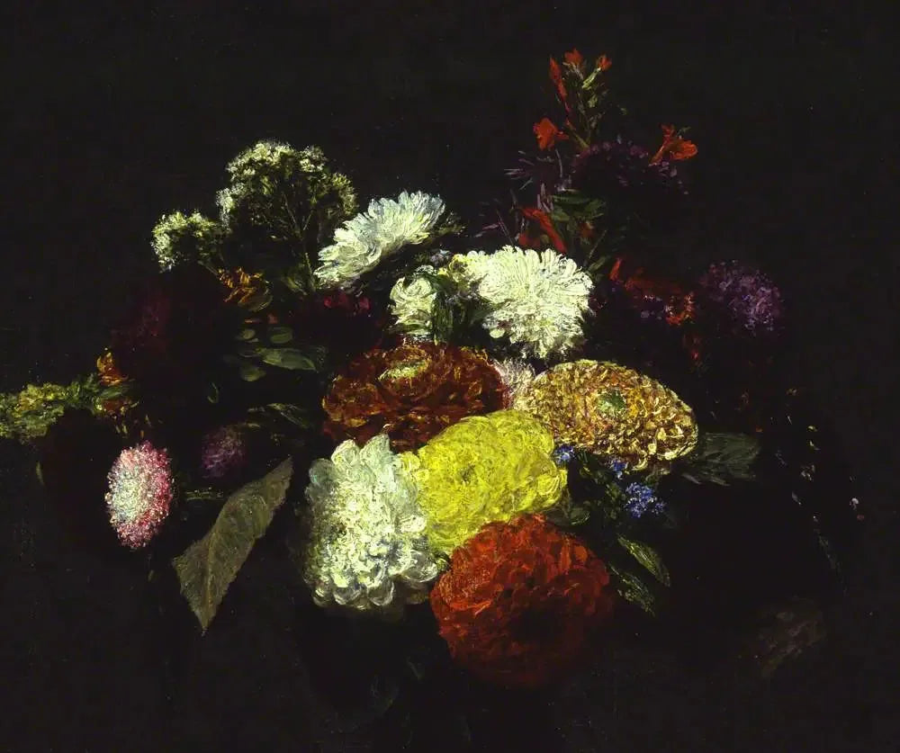 Dahlias - Henri Fantin-Latour image 1 tableau peint à l’huile sur toile