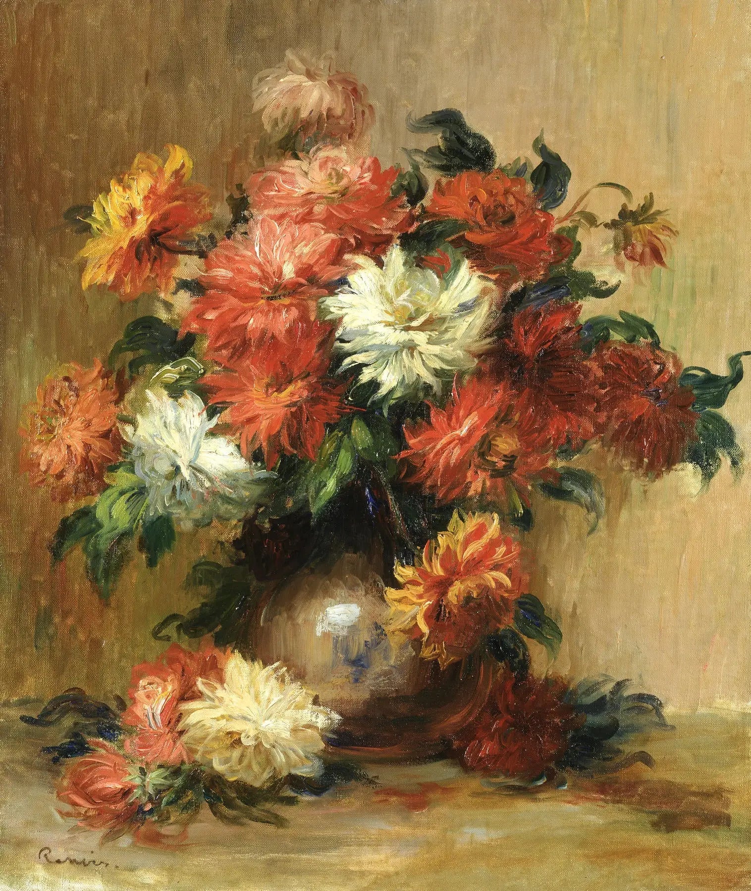 Dahlias - Pierre-Auguste Renoir image 1 reproduction réalisée par Alpha Reproduction