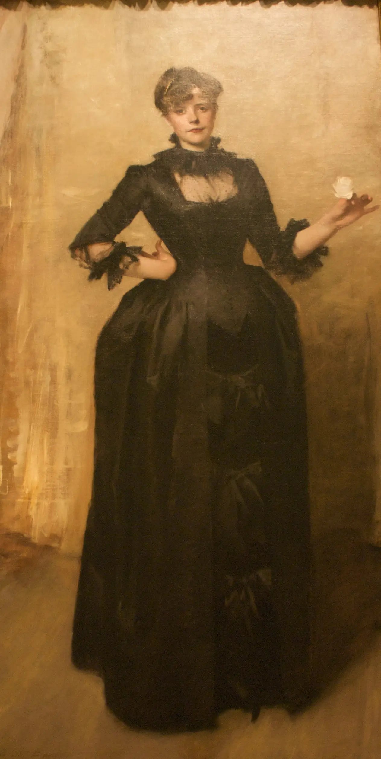 Dame à la rose (Charlotte Louise Burckhardt) - John Singer Sargent image 1 copie de tableau peinte à la main