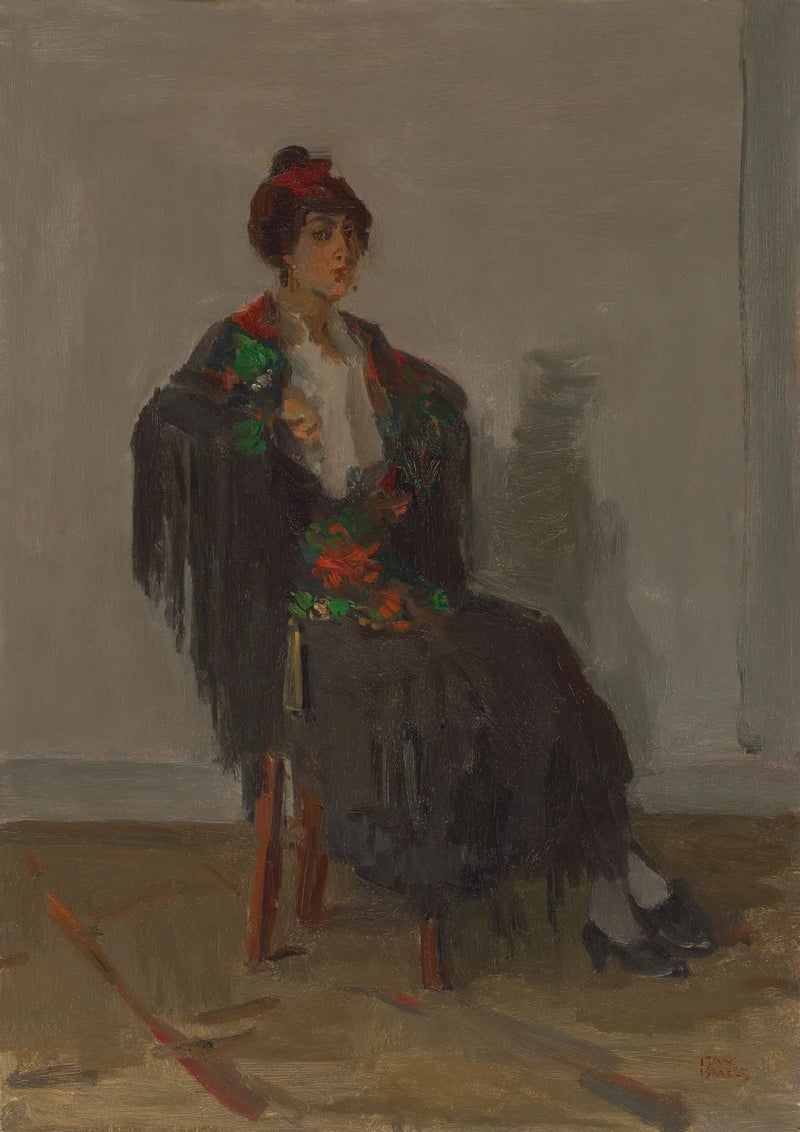 Dame assise en robe espagnole - Isaac Israëls