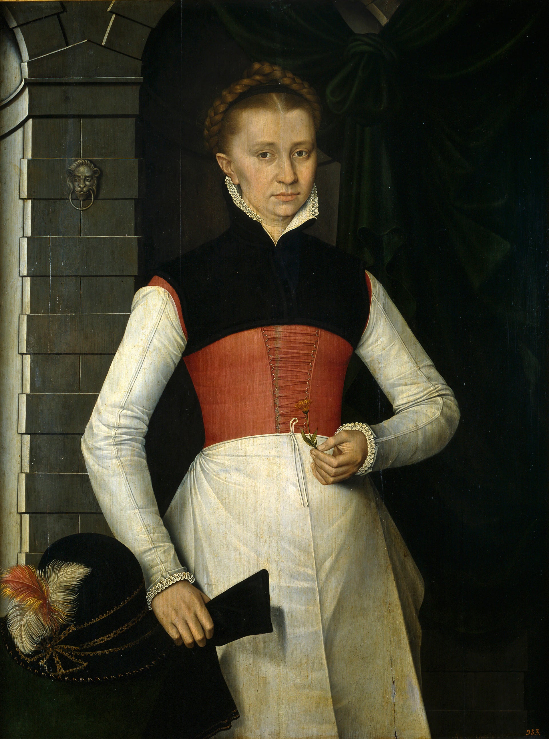 Dame avec une fleur jaune - Adriaen van Cronenburg