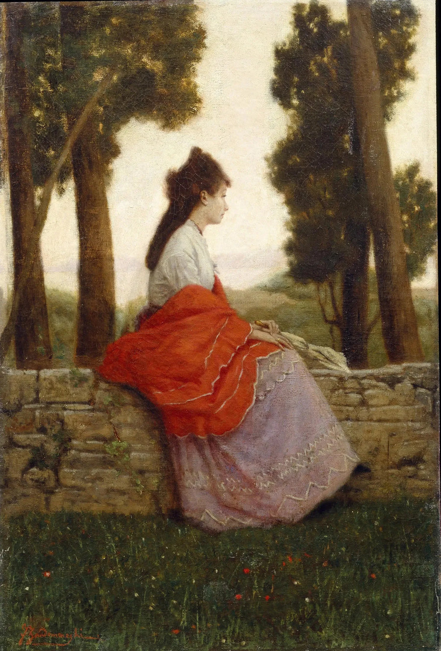 Dame dans le parc - Federico Zandomeneghi