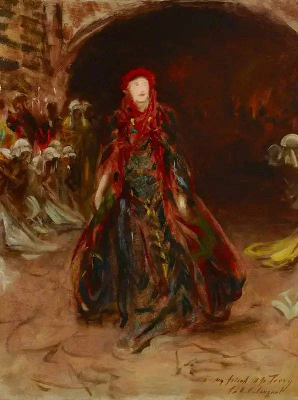 Dame Ellen Terry (1847-1928) dans le rôle de Lady Macbeth dans « Macbeth » de William Shakespeare - John Singer Sargent image 1 reproduction artisanale de tableau