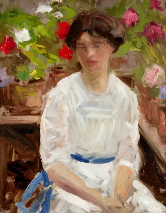Dame en blanc - Francis Cadell image 1 tableau peint à l’huile sur toile
