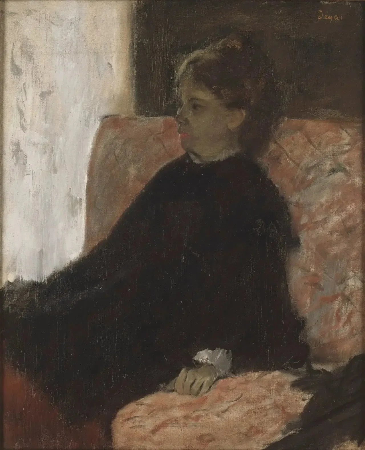 Dame en noir - Edgar Degas image 1 copie de tableau peinte à la main