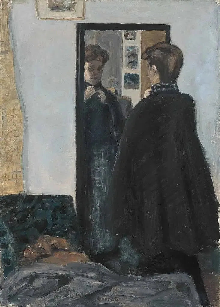 Dame vor dem Spiegel - Pierre Bonnard image 1 reproduction de peinture à l’huile