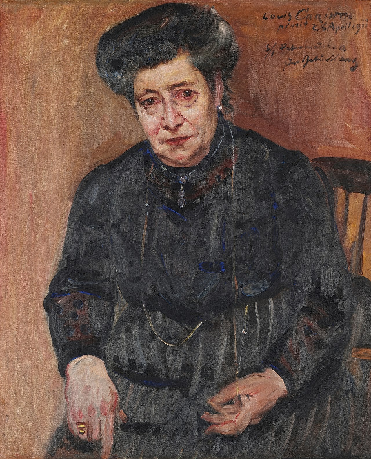 Damenporträt (Portrait de la belle-mère de l'artiste) - Lovis Corinth image 1 reproduction artisanale de tableau