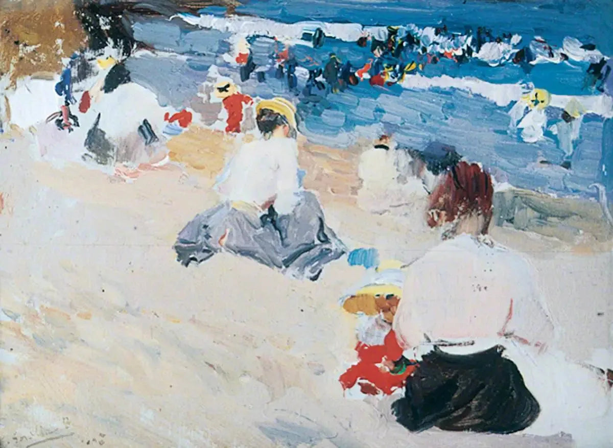 Dames sur la plage - Joaquín Sorolla image 1 tableau peint à l’huile sur toile
