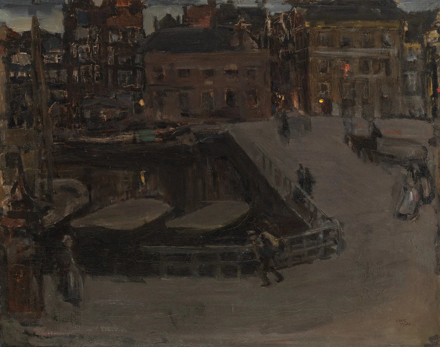 Damrak le soir - Isaac Israëls image 1 copie de tableau peinte à la main