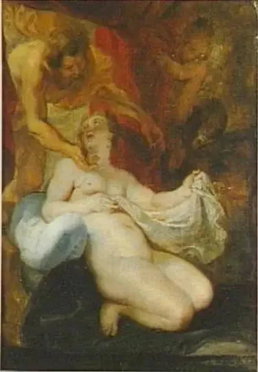 Danaé recevant Jupiter sous les traits d'une pluie d'or (Ovide, Métamorphoses 4:611) - Peter Paul Rubens image 1 tableau peint à l’huile sur toile