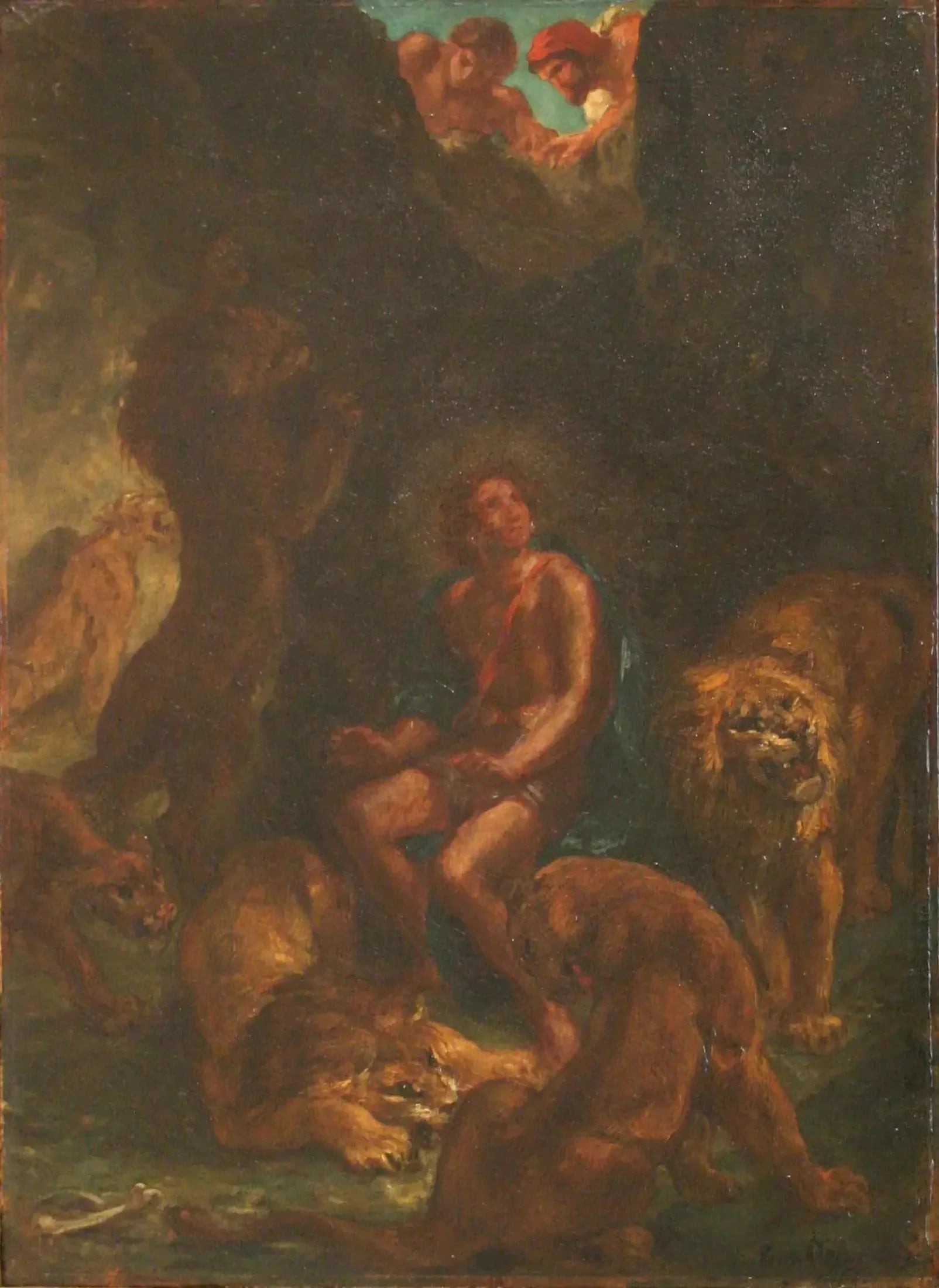 Daniel dans la fosse aux lions - Eugène Delacroix image 1 reproduction artisanale de tableau