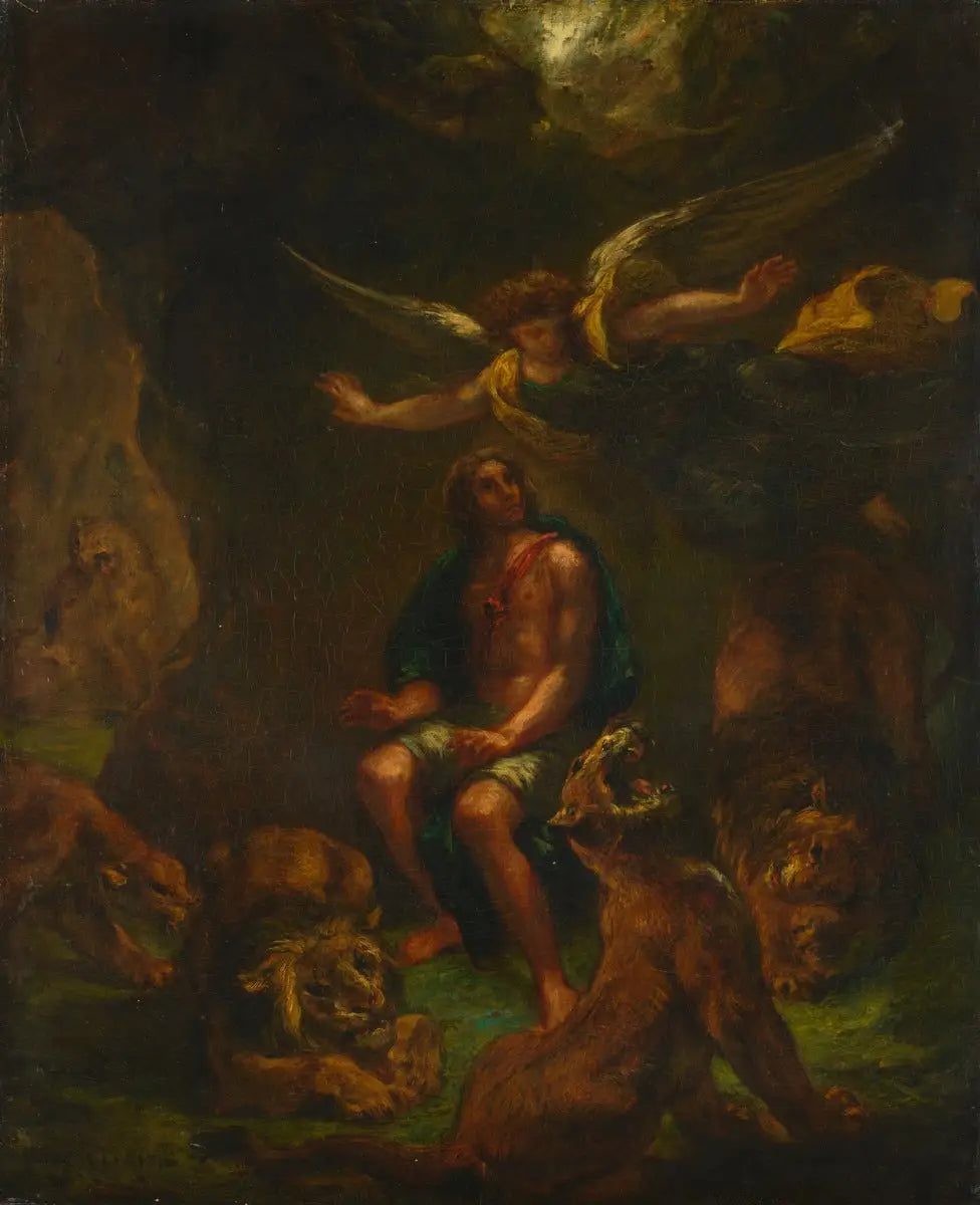 Daniel dans la fosse aux lions - Eugène Delacroix image 1 copie peinte à la main à l’huile