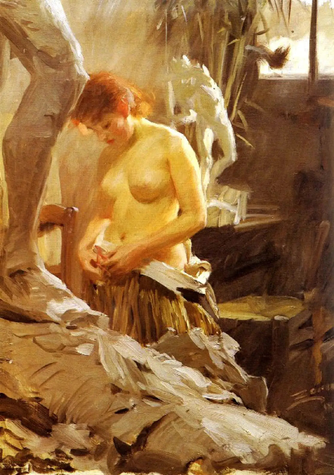 Dans l'atelier de Wikströms - Anders Zorn image 1 reproduction de peinture à l’huile
