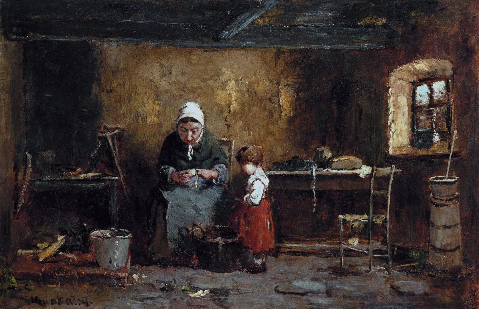 Dans la cuisine - Mihály Munkácsy image 1 reproduction réalisée par Alpha Reproduction