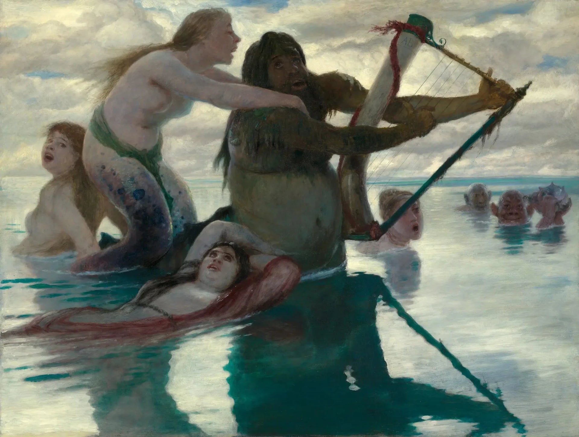 Dans la mer - Arnold Böcklin image 1 copie de tableau peinte à la main