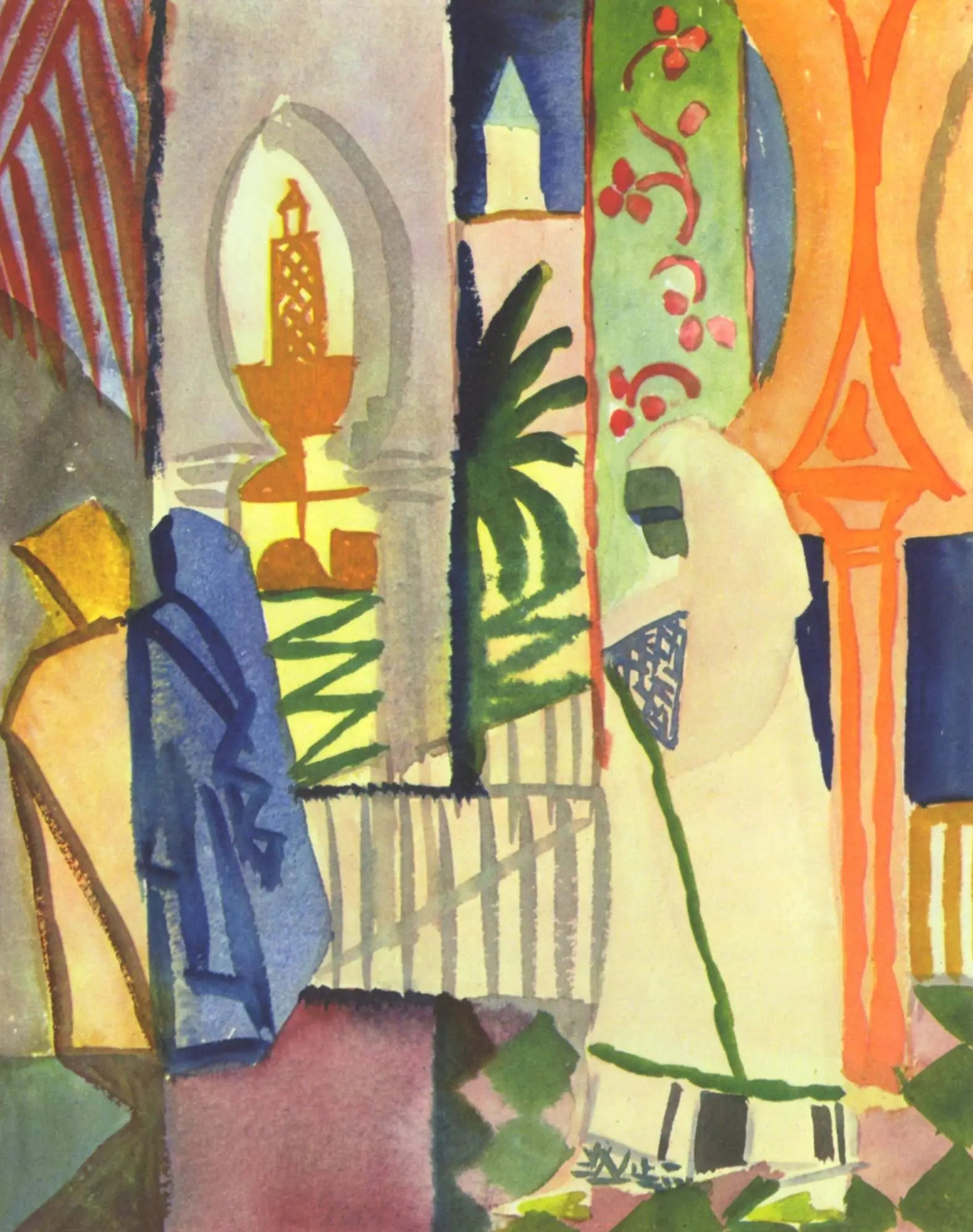 Dans la salle du temple - August Macke image 1 reproduction de peinture à l’huile