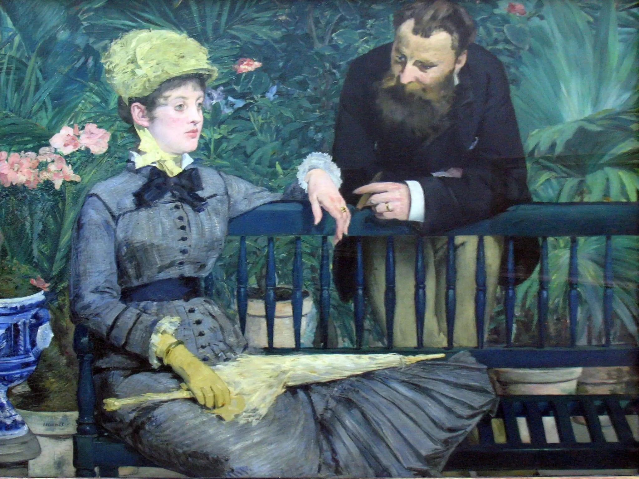 Dans la serre - Édouard Manet image 1 reproduction de peinture à l’huile