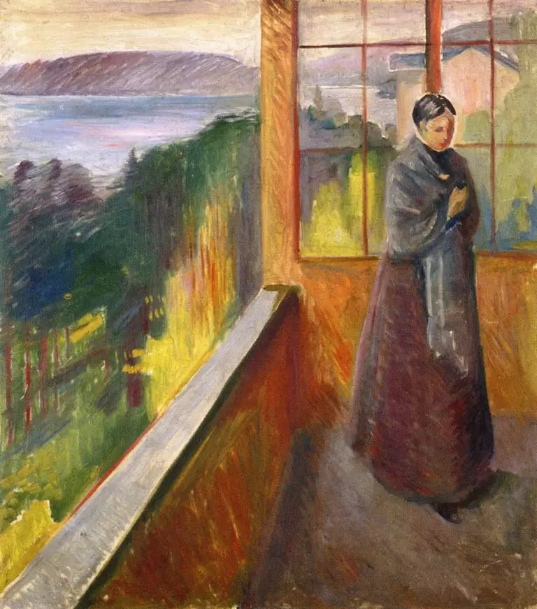 Dans la véranda - Edvard Munch image 1 reproduction artisanale de tableau